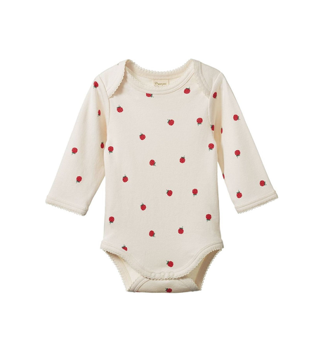Nature Baby L/S Bodysuit - Raspberry Print