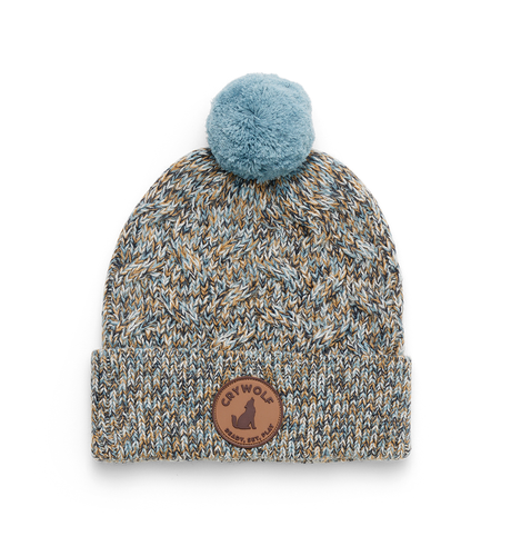 Crywolf Pom Pom Beanie - Blue Speckle