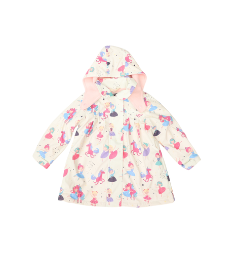 Korango Dancing Unicorn Raincoat - Cream