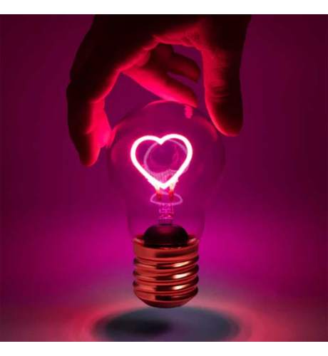 Stellar Haus Pink Heart Lightbulb Lamp USB Rechargeable