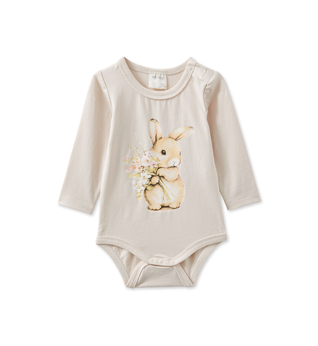 Milky Bunny Bouquet Bubbysuit - Off White
