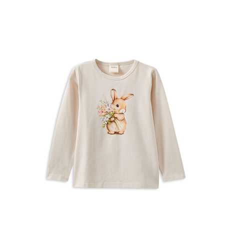 Milky Bunny Bouquet Tee - Off White