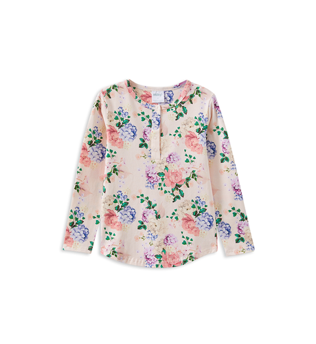 Milky Hydrangea Henley - Pale Pink