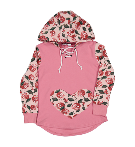Kissed By Radicool Floral Heart Pocket Tie Hood