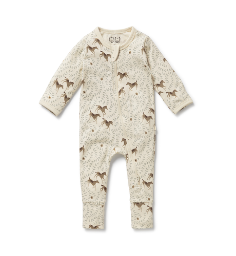 Wilson & Frenchy Trixie Horse Organic Zipsuit with Feet