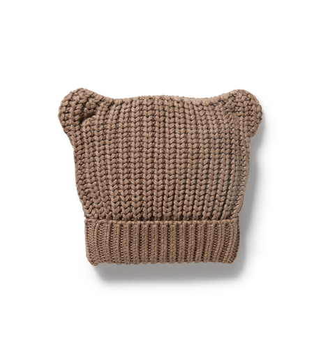 Wilson & Frenchy Coco Speckle Organic Knitted Bear Hat