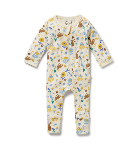 Wilson & Frenchy Daisy Mae Organic Zipsuit With Feet