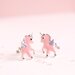 Lauren Hinkley Pink Unicorn Earrings In Trinket Box