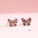 Lauren Hinkley Pink Crystal Butterfly Earrings in Trinket box