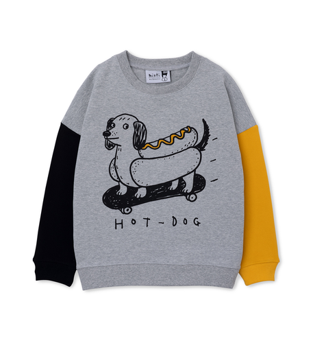 Minti Hot Dog Furry Crew - Marle/Black/Mustard