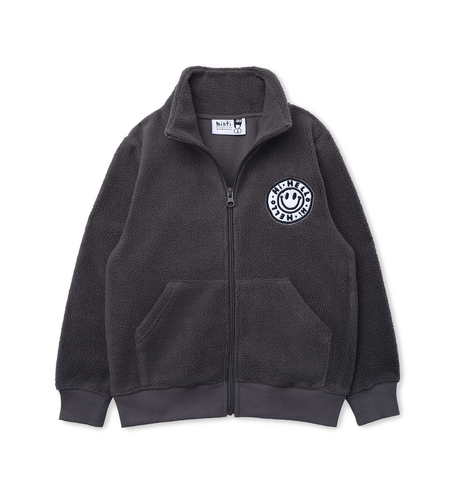 Minti Happy Teddy Zip Up - Dark Grey