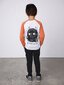 Minti Hello Goodbye Monster L/S Tee - Wht Marle/Orange Marle
