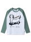 Minti Hot Dog L/S Tee - White Marle/Forest Marle
