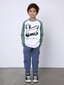 Minti Hot Dog L/S Tee - White Marle/Forest Marle
