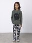 Minti Hello Goodbye Monster L/S Tee - Olive Wash
