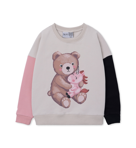 Minti Teddy & Unicorn Furry Crew - Stone/Muted Pnk/Blk