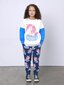 Minti Unicorn On A Cloud Furry Crew - Cream/Bright Blue