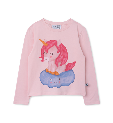 Minti Unicorn On A Cloud L/S Tee - Pink