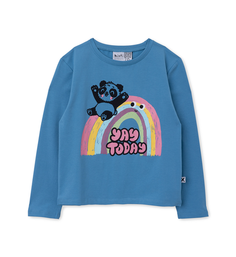 Minti Yay Today L/S Tee - Mid Blue