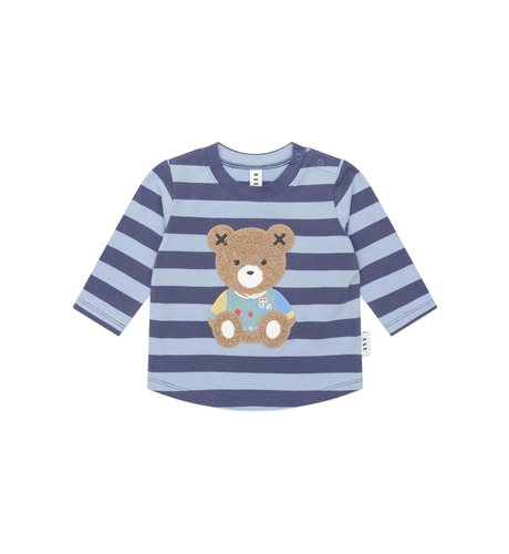 Huxbaby Furry Hux Blue Stripe Bear Top