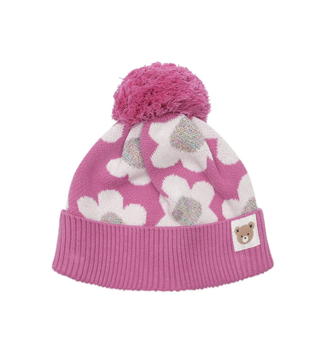 Huxbaby Raspberry Daisy Knit Beanie