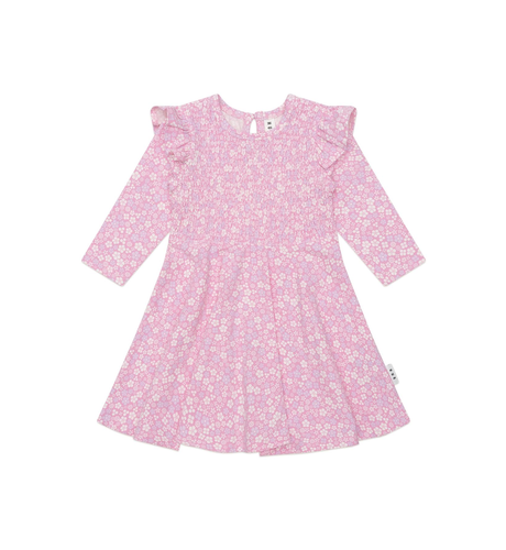 Huxbaby Ditsy Floral Shirred L/S Dress