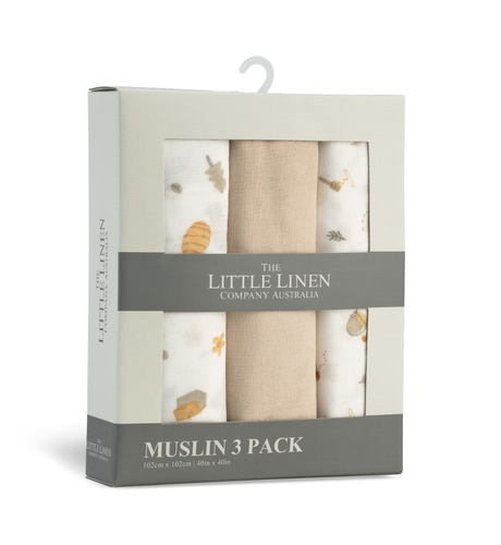 TLLC Muslin 3pk Wraps - Nectar Bear