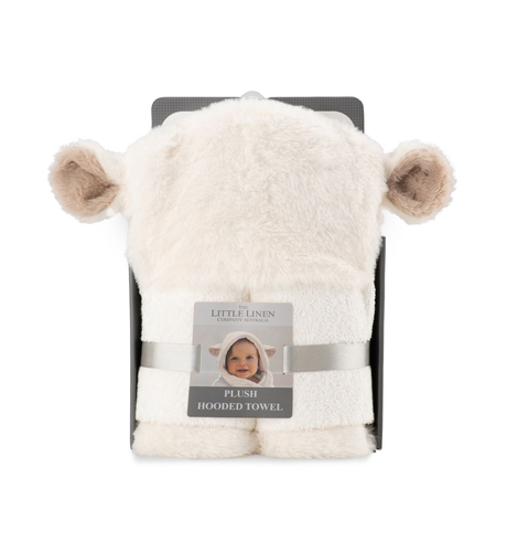 TLLC Plush Hooded Towel - Farmyard Lamb