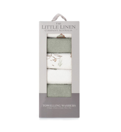 TLLC Towelling Washers 6pk - Farmyard Lamb