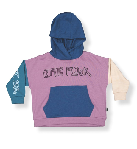 LFOH Jagger Merino Hoodie - Mauve Block