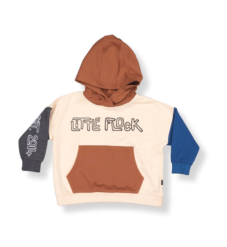 LFOH Jagger Merino Hoodie - Wheat Marle Block