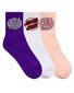 Santa Cruz Oval Dot Mid Sock 3Pk (Yth 2-8) - Pnk Coral/White/Iris