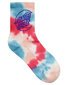 Santa Cruz Moon Dot Outline Mid Sock 2Pk (Yth 2-8) - Turquoise Tdye/Rose