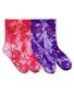 Santa Cruz Free Spirit Stack Crew Sock 2Pk (Yth 2-8) - Pink Coral/Iris Tdye