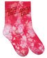 Santa Cruz Free Spirit Stack Crew Sock 2Pk (Yth 2-8) - Pink Coral/Iris Tdye