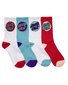 Santa Cruz Other Dot Crew Sock 4Pk (Yth 2-8) - Rose /Wht/Turq