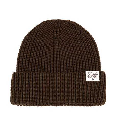 Santa Cruz Script Stack Beanie - Brown