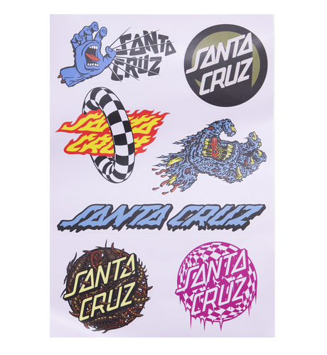 Santa Cruz Multi Logo Sticker Sheet - Multi