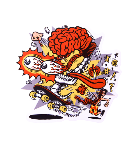 Santa Cruz Skate Brain Sticker - Red