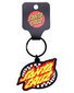Santa Cruz Oval Check Flame Dot Keyring - Black