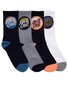 Santa Cruz Bold Shadow Dot Crew Sock 4 Pk (Yth 2-8) - Blk/Wht/Gmarle