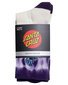 Santa Cruz Screaming Hand Crew Sock 2 Pk (Yth 2-8) - Cream Tie Dye/Purple
