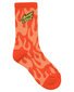Santa Cruz Flaming Stack Crew Sock 2 Pk (Yth 2-8) - Orange Flame/Blk Chk