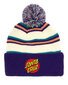Santa Cruz Classic Dot Patch Bobble Beanie - Cream Stripe