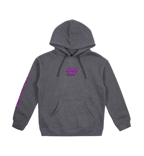 Santa Cruz Decaying Hand Strip Hoodie - Dark Grey Marle
