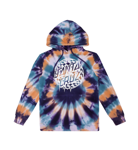 Santa Cruz Check Waste Dot Hoodie - Navy Tie Dye