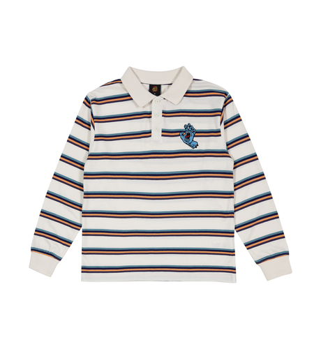 Santa Cruz Horizon L/S Polo Tee - Cream Stripe