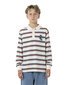 Santa Cruz Horizon L/S Polo Tee - Cream Stripe