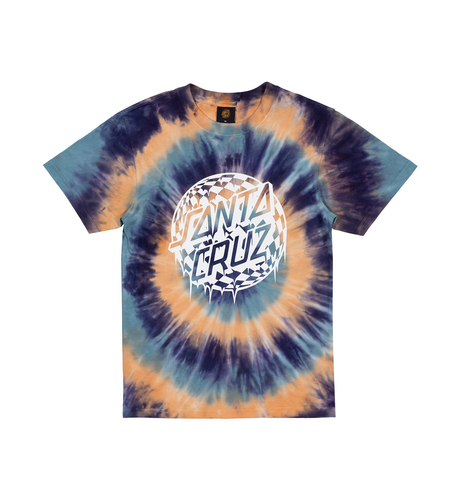 Santa Cruz Check Waste Dot S/S Tee - Navy Tie Dye