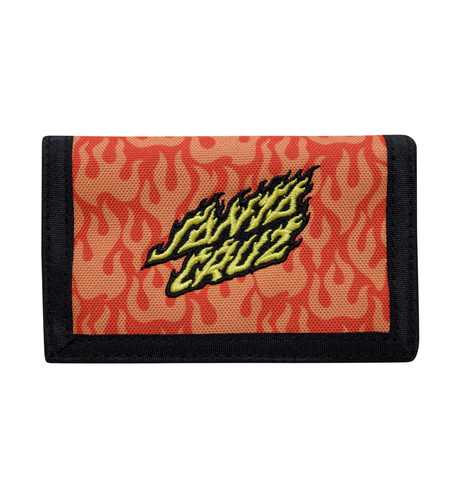 Santa Cruz Flaming Stack Velcro Wallet - Orange